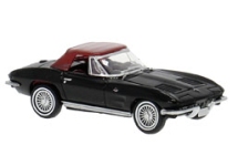Brekina 18025 - H0 - Chevrolet Corvette C2 Cabrio, geschlossen - schwarz